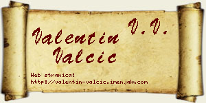 Valentin Valčić vizit kartica